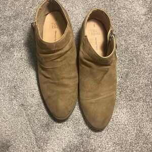 Time and Tru Tan Ankle Booties with Suede Finish